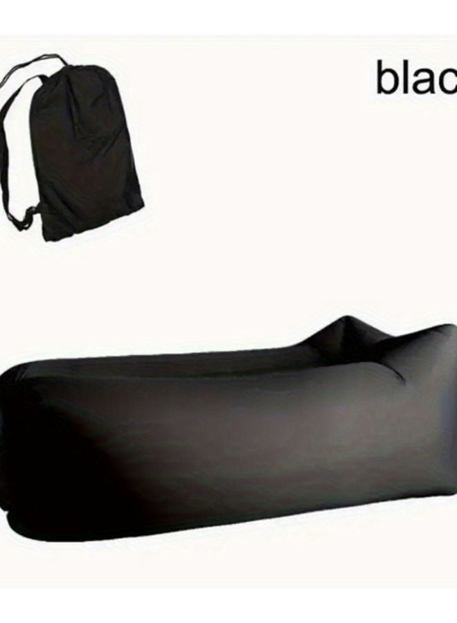 Black Inflatable Beach Lounge Chair Portable Outdoor Sofa Airbed For Park - Image 1
