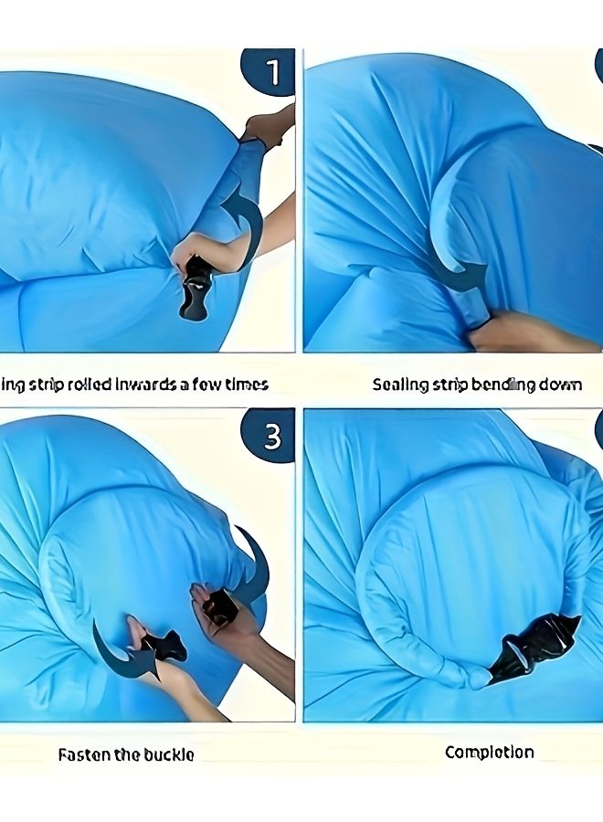 Black Inflatable Beach Lounge Chair Portable Outdoor Sofa Airbed For Park - Image 5
