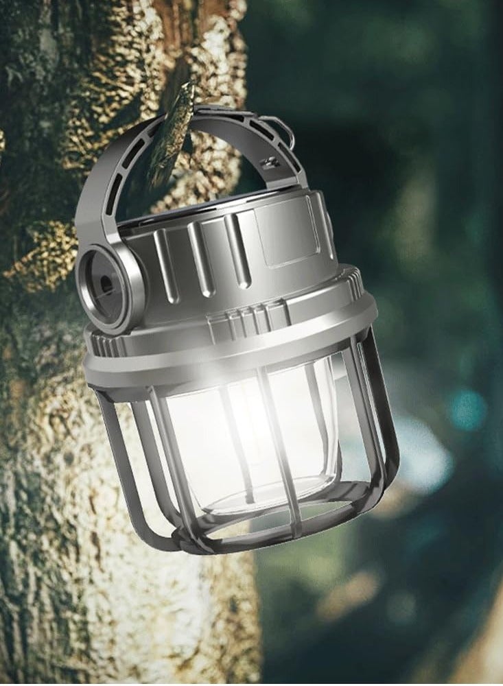 SOLARAE Solar Camping Lantern, Hanging Lanterns with Sloar Panel and 3 Light Sources 6 Light Modes, 2400 MAH USB Charging Port Waterproof Light for Camp Tent Hurricane Emergency Outdoor Hiking Travel - Image 1
