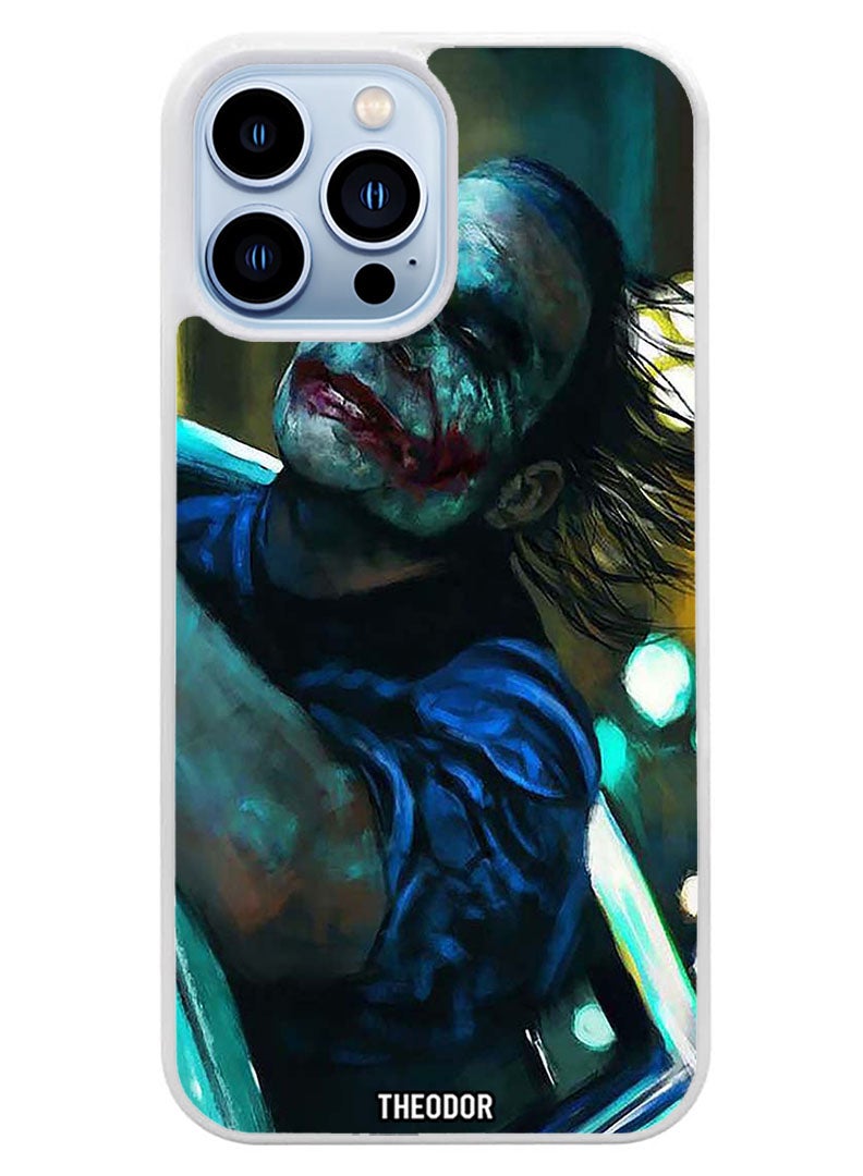 Theodor Protective Case Cover For APPLE IPHONE 14 Pro Joker In Car (White Bumper) - Image 1