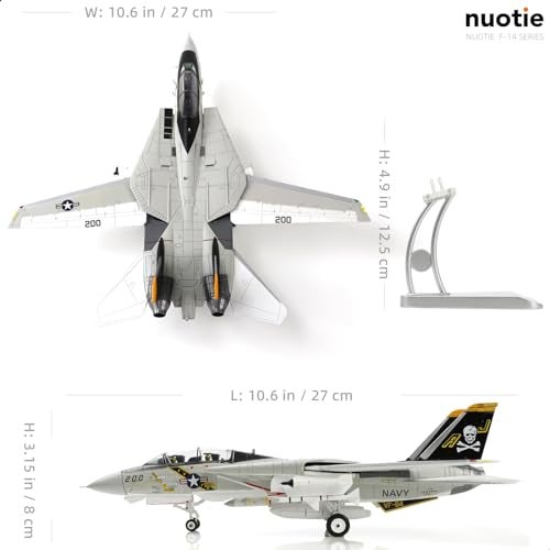 NUOTIE US Navy F-14 Tomcat 1/72 Alloy Model VF-84 Jolly Rogers Fighter DieCast Metal Airplane Military Display Model Collection or Gift - Image 2