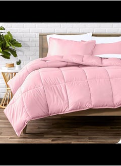 Home of linens Cotton - Plain - Heavy Comforter - 2.8Kgs - Down Alternative Filling - (For Matress 100cm/120cm) - Size (180cm x 240cm) - Rose  - Image 1