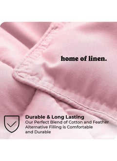 Home of linens Cotton - Plain - Heavy Comforter - 2.8Kgs - Down Alternative Filling - (For Matress 100cm/120cm) - Size (180cm x 240cm) - Rose  - Image 3