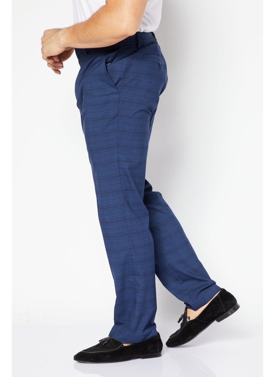 Kenneth Cole Men Slim Fit Windowpane Dress Pants, Navy  - Image 2