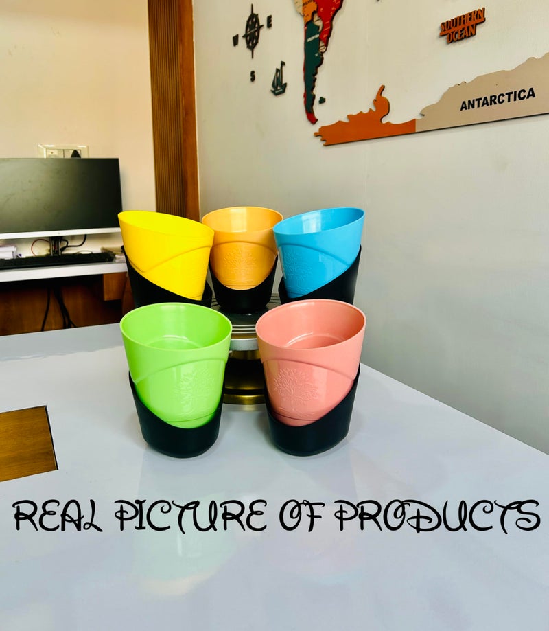 TechHark® 5 Pcs Self Watering Cross Pots with Tray for Home & Decoration Planters, Terrace, Garden Plant Container Set (5 Pcs Cross Pot) - Image 5