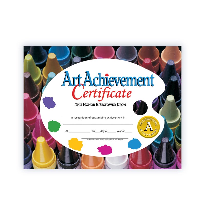 Hayes Art Achievement Certificate Style A 812 x 11 Inches Pack of 30