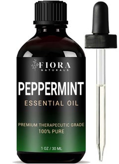 Fiora Naturals Peppermint Essential Oil by Fiora Naturals - 100% Pure Peppermint Oil for Hair Growth, Skin and Scalp Acne, Diffuser, DIY soap, and Candle Making. Pure Mentha Piperita Oil - 1 oz /30ml  - Image 1