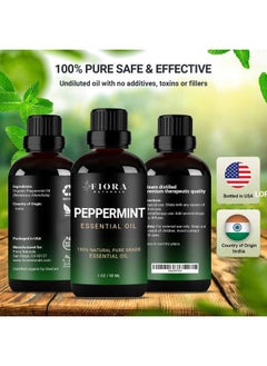 Fiora Naturals Peppermint Essential Oil by Fiora Naturals - 100% Pure Peppermint Oil for Hair Growth, Skin and Scalp Acne, Diffuser, DIY soap, and Candle Making. Pure Mentha Piperita Oil - 1 oz /30ml  - Image 2