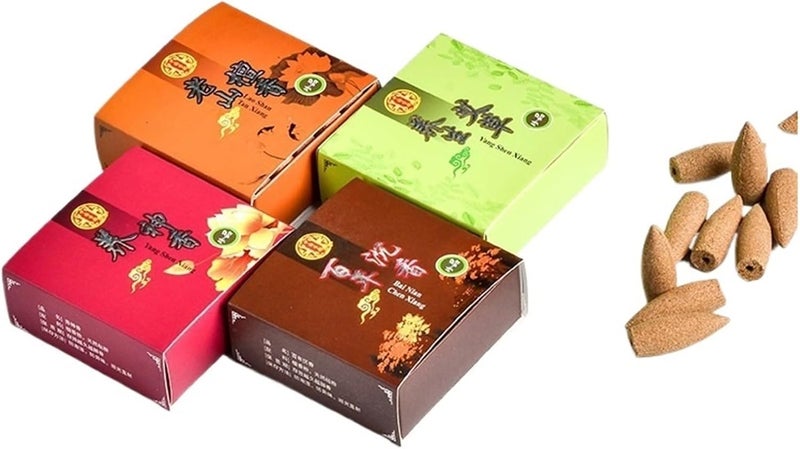 Natural Backflow Incense Cones Gift Box 80pcs Mixed Sandalwood Woomwood - Image 1