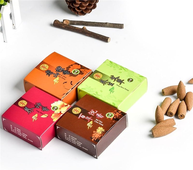 Natural Backflow Incense Cones Gift Box 80pcs Mixed Sandalwood Woomwood - Image 5
