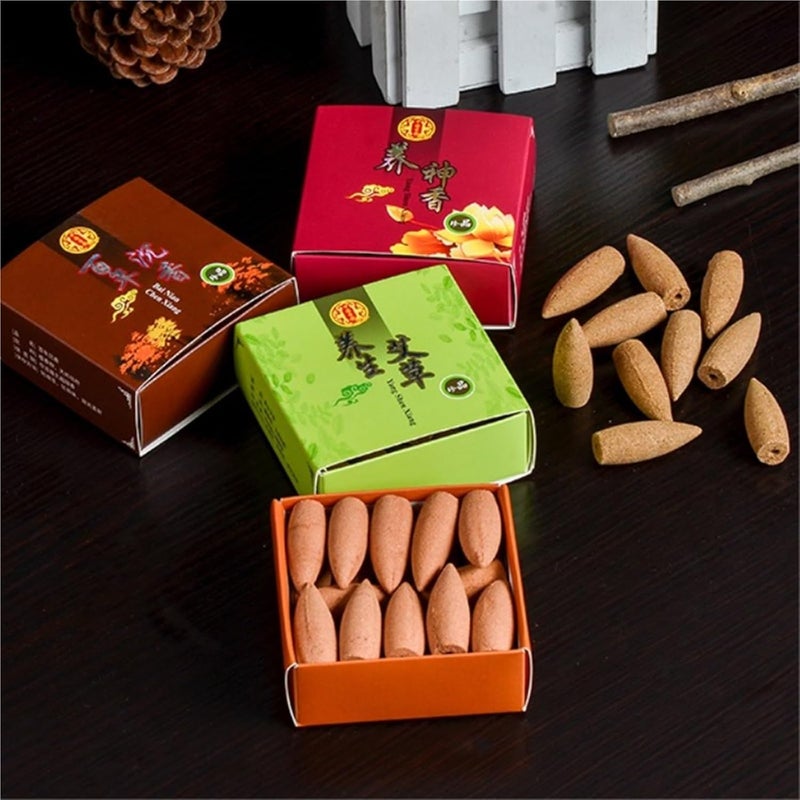 Natural Backflow Incense Cones Gift Box 80pcs Mixed Sandalwood Woomwood - Image 3