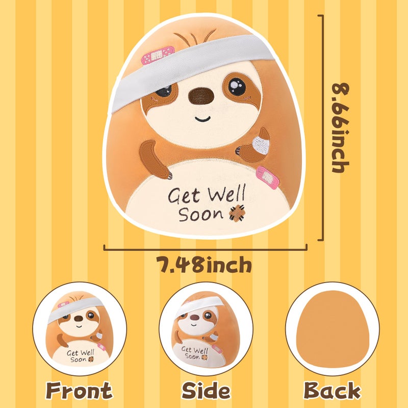 LeYoHa Get Well Soon Sloth Plush - Get Well Soon Stuffed Animal Healing Gift for Recovery  Sympathy and Cheerful Pillow Plush  9 Inch - Image 3