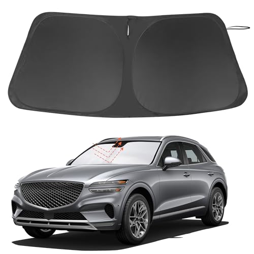 LHFLIVE Windshield Sun Shade Custom Fit for 2022 2023 2024 2025 2026 Genesis GV70 Accessories Foldable Sunshade Sun Blocker Protect Car from Sun Rays Heat Damage Keep Car Cooler - Image 1