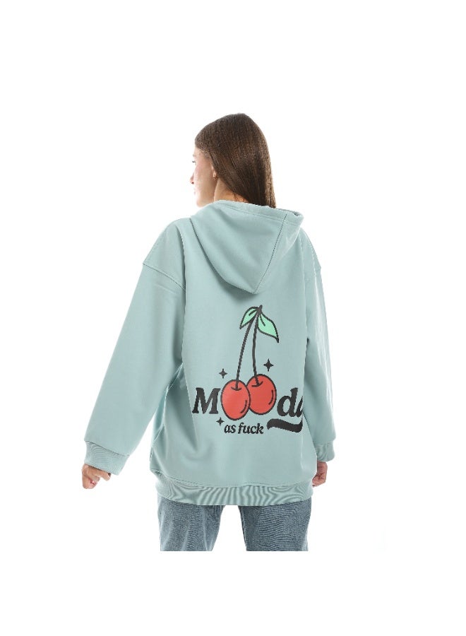 Caesar Women's oversized hoodie with printed crisscross back - Image 4