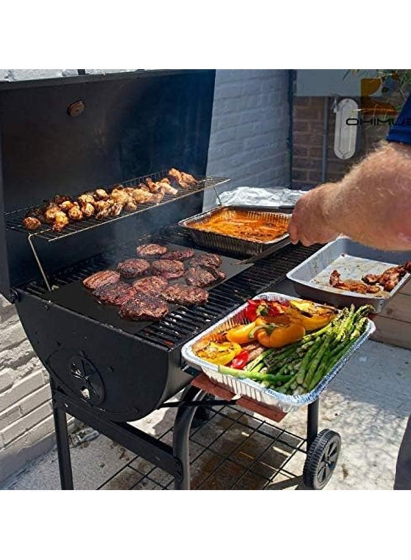 كيلا حصيرة شواء، 5 حصائر شواء غير لاصقة قابلة لإعادة الاستخدام وشبكة خبز معتمدة من إدارة الغذاء والدواء الأمريكية للشواء الداخلي والخارجي تعمل على صفائح الشواء الكهربائية بالفحم والغاز 40 × 33 سم (أسود) - Image 4