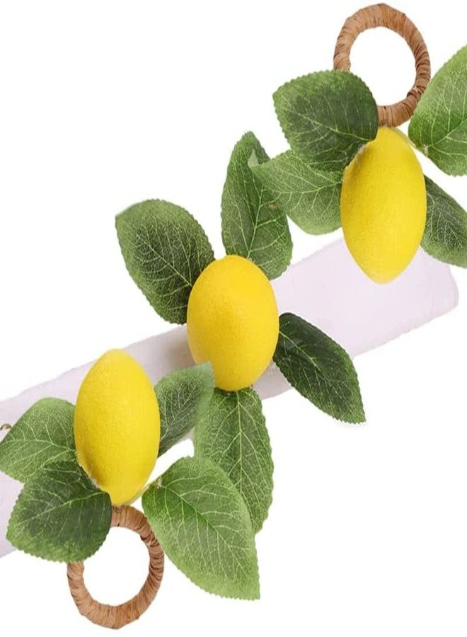 Dodxiaobeul Lemon Napkin Rings Set of 8,Faux Lemon Napkin Rings Summer Farmhouse Napkin Rings Napkin Holder for Dinner Wedding Birthday Thanksgiving Christmas Easter Holiday Table Decorations - Image 3