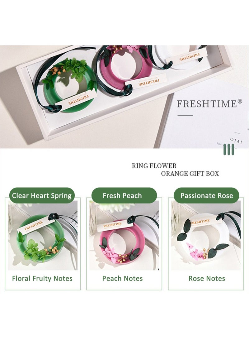3Pcs Aromatherapy Tablets Wax, Long-Lasting Preserved Flower-Scented Sachets for Wardrobe Drawer Bedroom -Ring  - Image 2