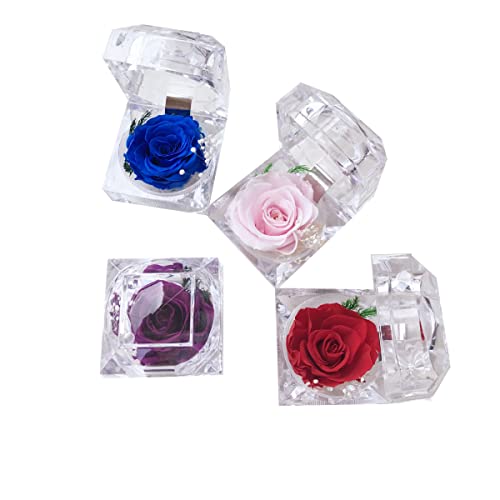 DoraMagic Preserved Rose Real Forever Rose in Mini Clear Ring Box, Eternal Flower Rose Gifts for Women Mom Girlfriend Grandma, Mothers Day, Anniversary, Valentines, Christmas, Birthday (Pink) - Image 5