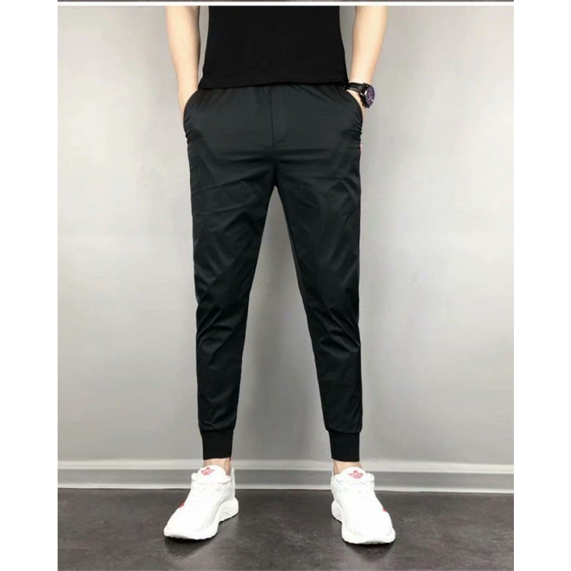 2023 Spring Mens Slim Joggers Korean Style Grey  - Image 2