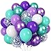 Togvu Mermaid Party Balloons 55 Pack 12 Inch Metallic Purple Teal Blue Turquoise Green White Confetti Latex Helium Balloons Set for Kids Girls Baby Shower Mermaid Theme Birthday Party Decorations Supplies - Image 4
