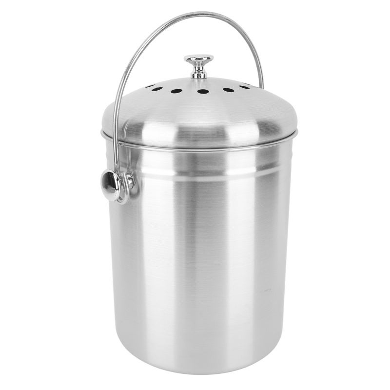 Countertop Compost Bin: Stainless Steel Construction - Odor Control With Charcoal Filter, Easy Clean, Stylish Design for Home Kitchen Countertop - Image 2