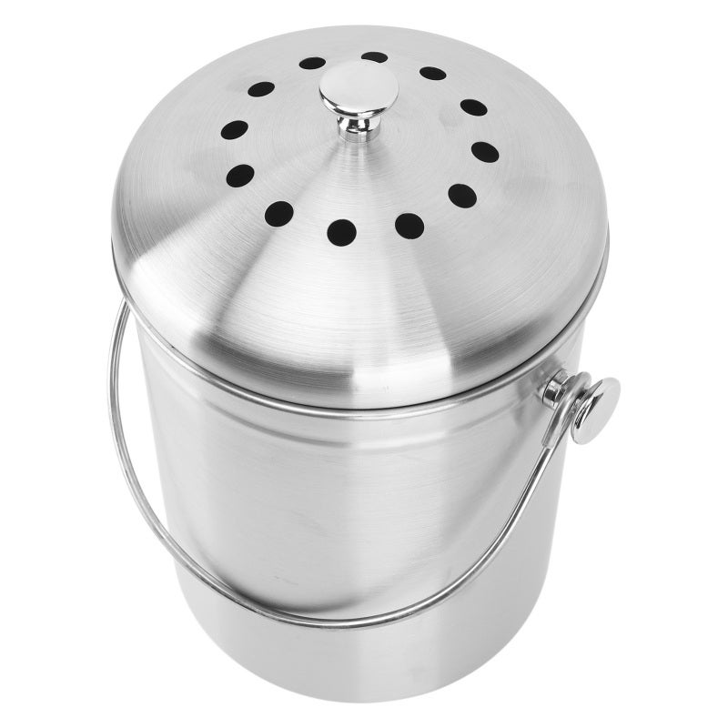 Countertop Compost Bin: Stainless Steel Construction - Odor Control With Charcoal Filter, Easy Clean, Stylish Design for Home Kitchen Countertop - Image 5