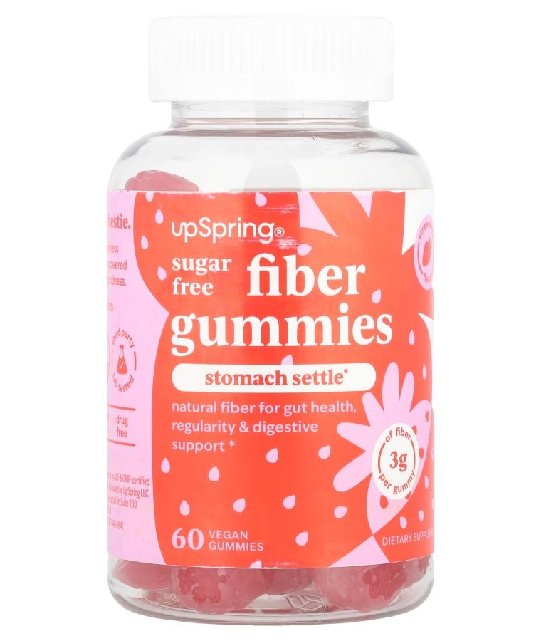 UpSpring Fiber Gummies Strawberry 60 Vegan Gummies