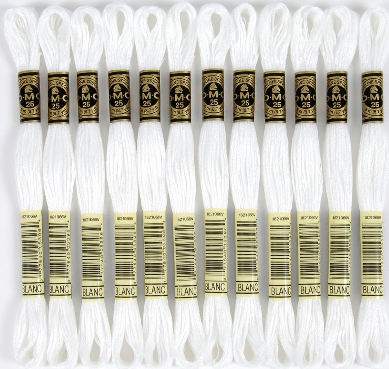 DMC Bulk Buy: DMC Six Strand Embroidery Cotton 8.7 Yards White 117-BLANC (12-Pack) - Image 1