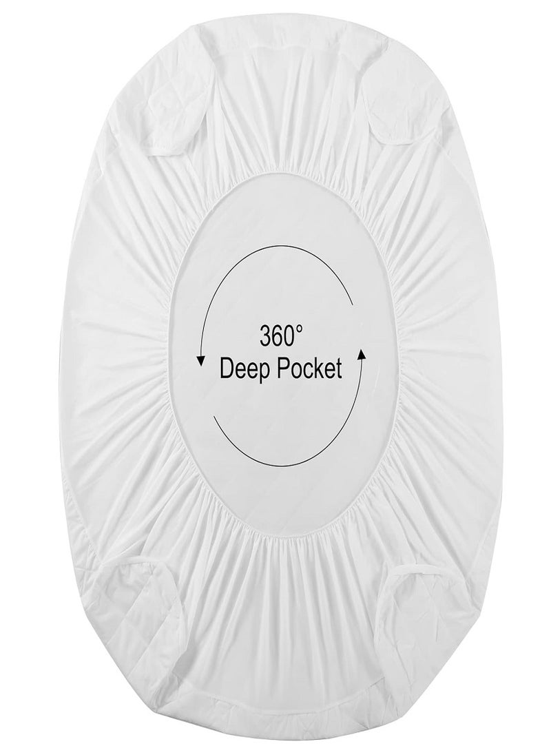 QUILTED 100% WATERPROOF MATRESS PROTECTOR EXTRA DEEP FITTED BED COVER 200X200+30cm - Image 5