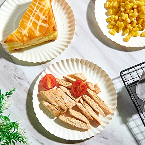 JOLLY PARTY 6 Inch White Paper Plates Uncoated, Everyday Disposable Paper Plates, Light Weight Small Dessert Plates, Round 6" Paper Plate Bulk, 800 Count - Image 4