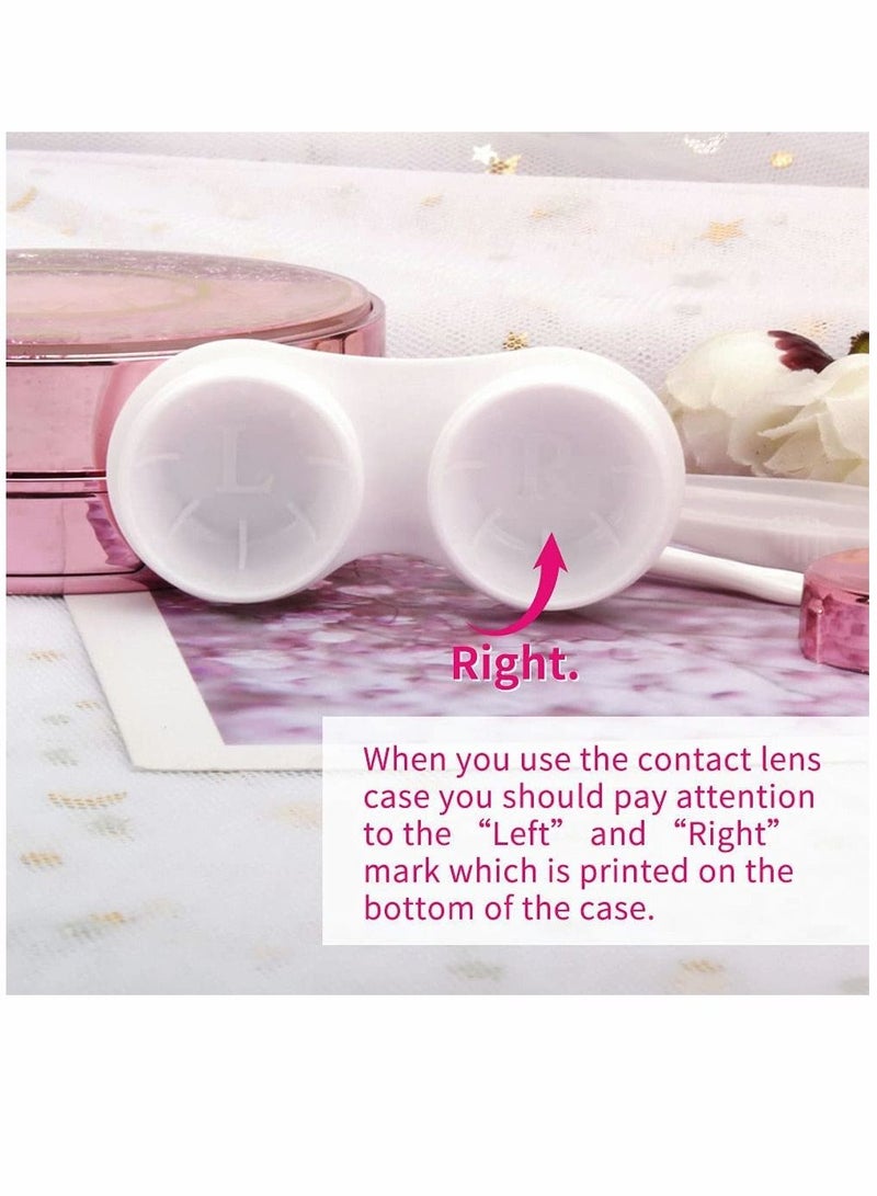 Y&D Pupil Box, Contact Lens Case, Bling Stars Colored Case Holder, Cute Travel With Mirror, Tweezers And Remover Tool, Container Storage Kit,b for Girls (Pink)  - Image 2