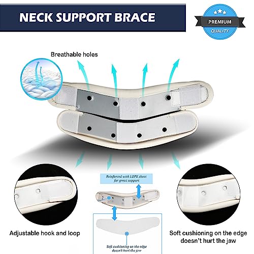 Wonder Care Rigid Cervical Collar Plastic Neck Support Brace Adjustable Height Collar Support Brace Wraps Aligns Stabilizes Vertebrae Neck Brace for Neck Pain Spine Pressure for Men and Women - Image 3