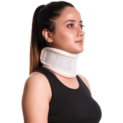 Wonder Care Rigid Cervical Collar Plastic Neck Support Brace Adjustable Height Collar Support Brace Wraps Aligns Stabilizes Vertebrae Neck Brace for Neck Pain Spine Pressure for Men and Women - Image 1