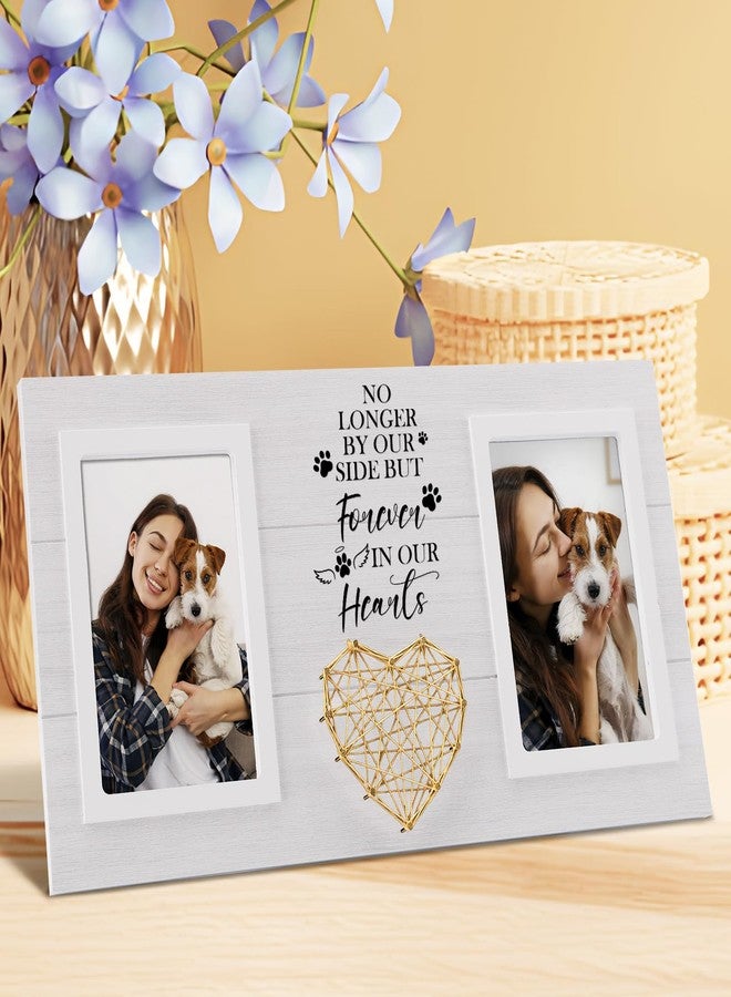 Aremdys Dog Memorial Gifts for Loss of Dog, Pet Sympathy Gifts for Dogs Cats Owners Pet Memorial Frame for Loss of Dogs, White Pet Remembrance Frame for Double Picture 4×6 IN - Image 2