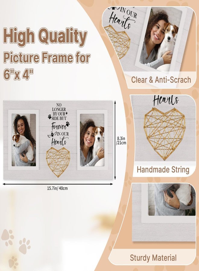 Aremdys Dog Memorial Gifts for Loss of Dog, Pet Sympathy Gifts for Dogs Cats Owners Pet Memorial Frame for Loss of Dogs, White Pet Remembrance Frame for Double Picture 4×6 IN - Image 3