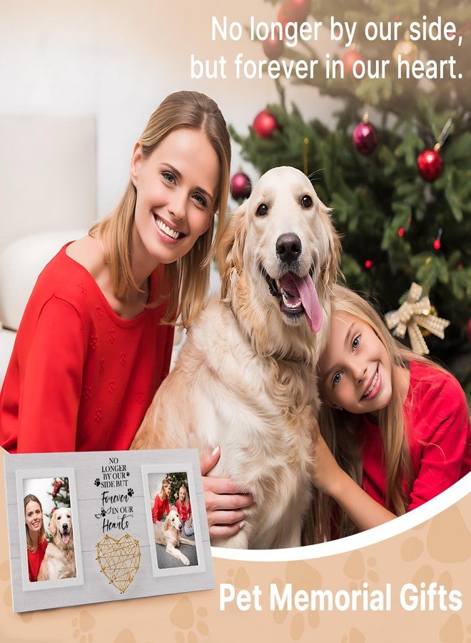Aremdys Dog Memorial Gifts for Loss of Dog, Pet Sympathy Gifts for Dogs Cats Owners Pet Memorial Frame for Loss of Dogs, White Pet Remembrance Frame for Double Picture 4×6 IN - Image 4