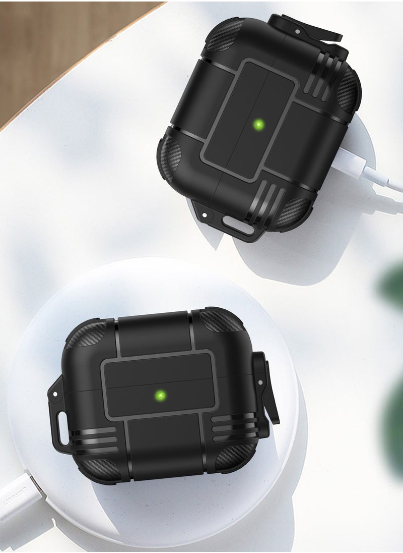 Contex - Shockproof Protective Cover For Air Pods Pro with Lock Switch - Black - Image 1