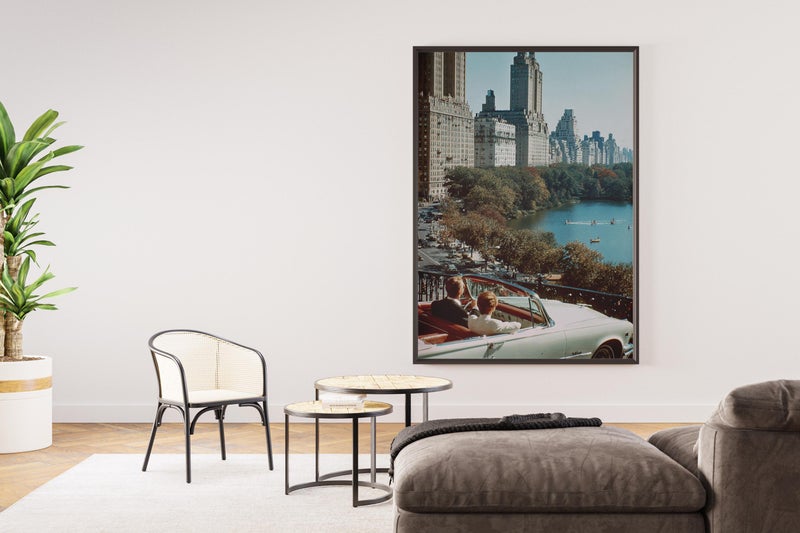 TNESSENTIAL Vintage New York Convertible Poster, Mid-Century Manhattan Scene, Classic Car Print - Image 2