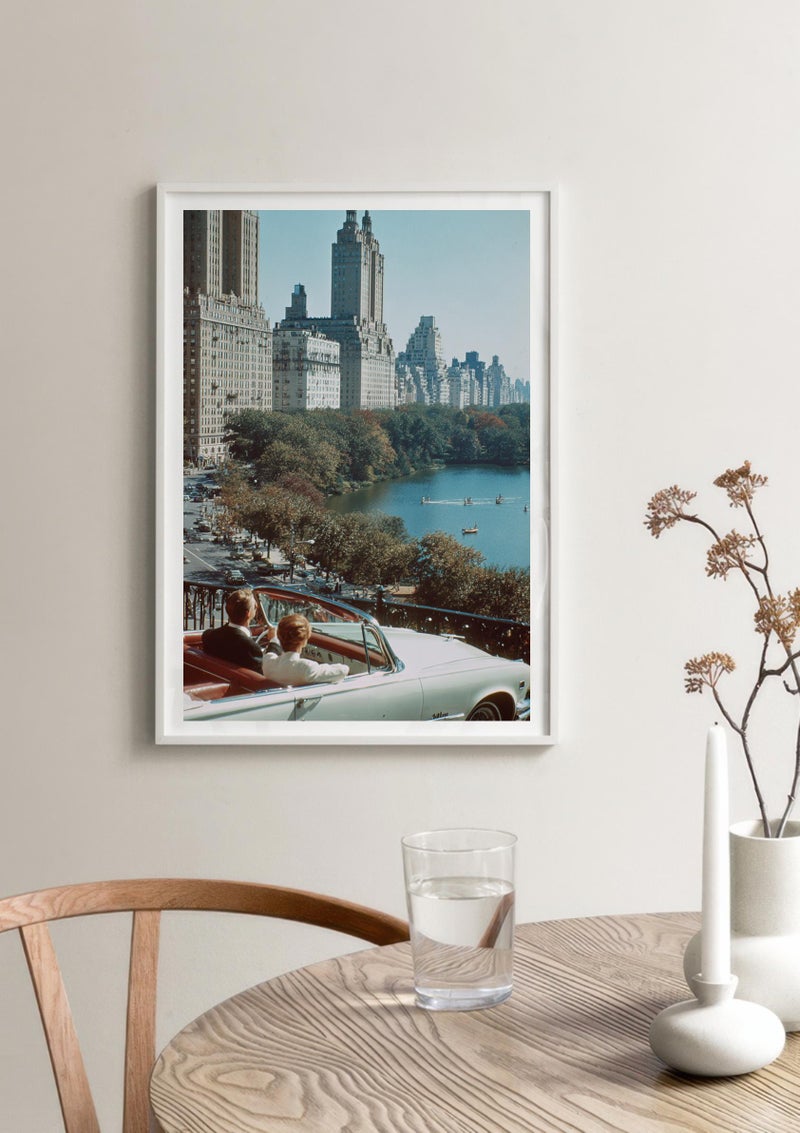 TNESSENTIAL Vintage New York Convertible Poster, Mid-Century Manhattan Scene, Classic Car Print - Image 5