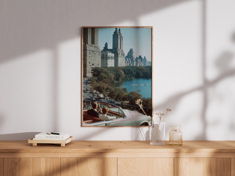 TNESSENTIAL Vintage New York Convertible Poster, Mid-Century Manhattan Scene, Classic Car Print - Image 3