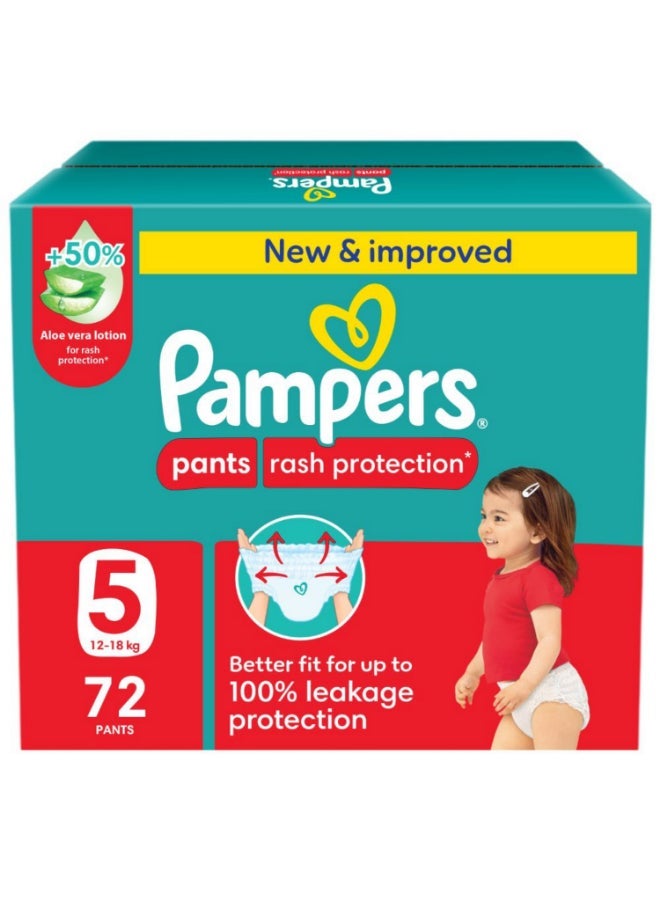 Pampers Rash Protection Pants Diapers, Size 5, 12-18kg, Jumbo Box, 72 CountBundle - Image 2