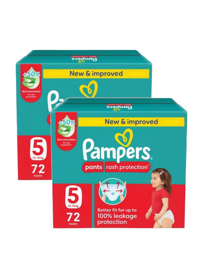 Pampers Rash Protection Pants Diapers, Size 5, 12-18kg, Jumbo Box, 72 CountBundle - Image 1