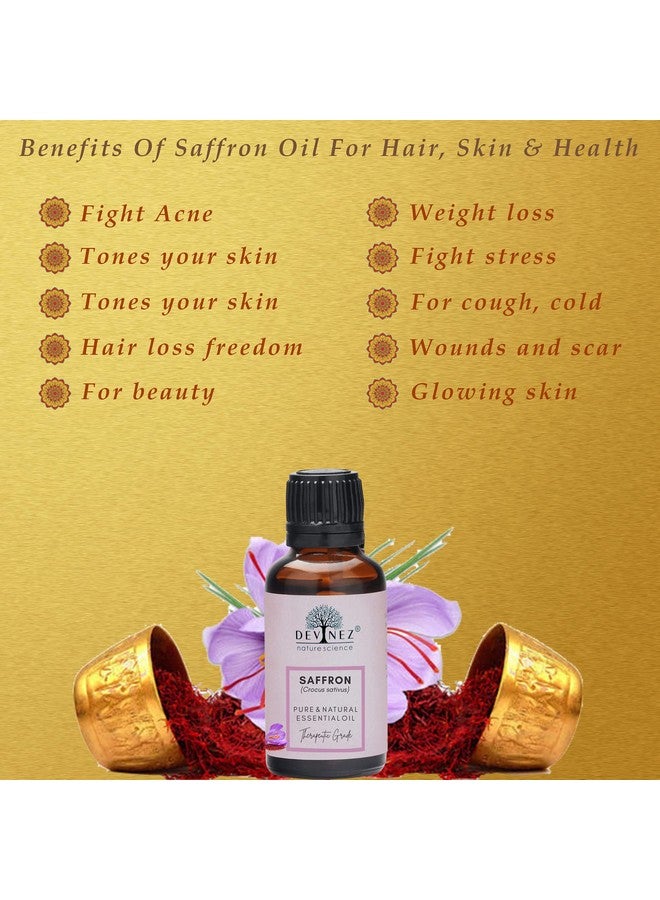 Devinez Kashmiri Saffron Essential Oil, Kesar Zafran, 500ml Pure Natural & Undiluted Therapeutic grade in Anodized Aluminum Bottle for skin, face & body care, relieving Tension, radiant glow, acne, dark spots, pigmentation, blemishes care - Image 5
