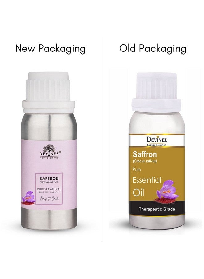 Devinez Kashmiri Saffron Essential Oil, Kesar Zafran, 500ml Pure Natural & Undiluted Therapeutic grade in Anodized Aluminum Bottle for skin, face & body care, relieving Tension, radiant glow, acne, dark spots, pigmentation, blemishes care - Image 2