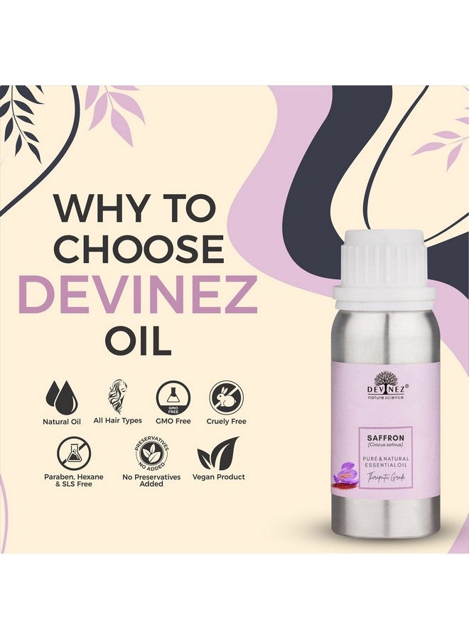 Devinez Kashmiri Saffron Essential Oil, Kesar Zafran, 500ml Pure Natural & Undiluted Therapeutic grade in Anodized Aluminum Bottle for skin, face & body care, relieving Tension, radiant glow, acne, dark spots, pigmentation, blemishes care - Image 3