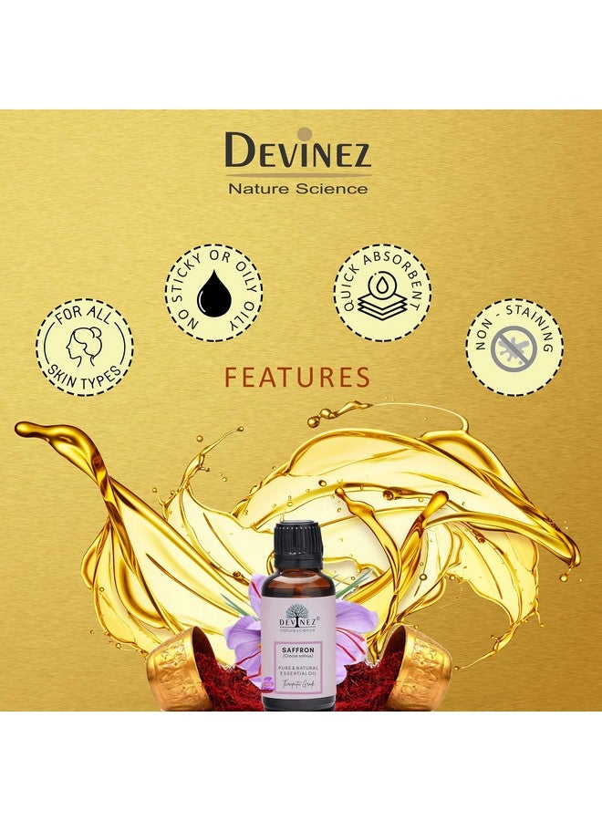 Devinez Kashmiri Saffron Essential Oil, Kesar Zafran, 500ml Pure Natural & Undiluted Therapeutic grade in Anodized Aluminum Bottle for skin, face & body care, relieving Tension, radiant glow, acne, dark spots, pigmentation, blemishes care - Image 4