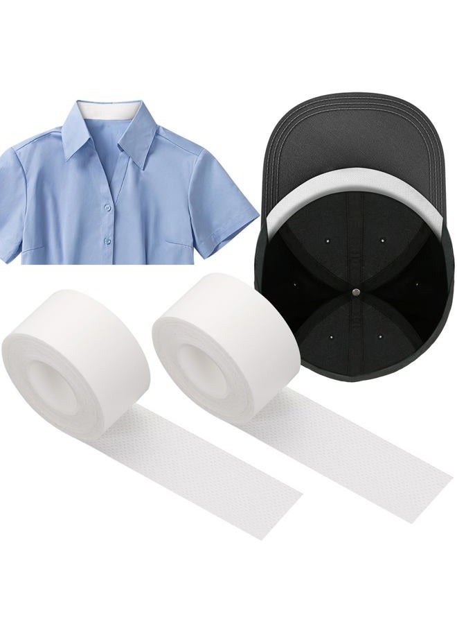 BESARME 2 Roll Disposable Collar Protector Sweat Pads, Self-adhesive Shirt Collar Protector Comfortable Collar Sweat Pads Shirt Neck Liner Invisible Protector Hat Sweat Liner Against Sweat Stains - Image 1