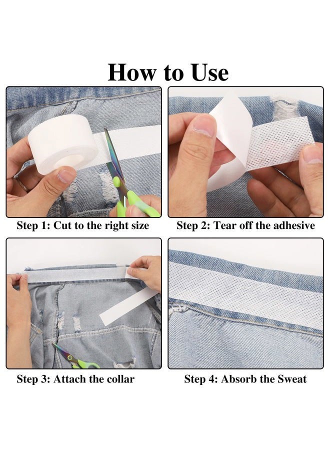 BESARME 2 Roll Disposable Collar Protector Sweat Pads, Self-adhesive Shirt Collar Protector Comfortable Collar Sweat Pads Shirt Neck Liner Invisible Protector Hat Sweat Liner Against Sweat Stains - Image 5