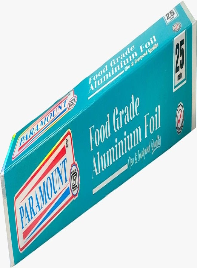 Paramount High-Quality Aluminum Foil Paper, 25 Meter Length, 295mm Width, 11 Micron - Ideal for Kitchen Use, Cooking, Food Wrapping, Grilling, Baking and Food Safety (1 Roll) - Image 1