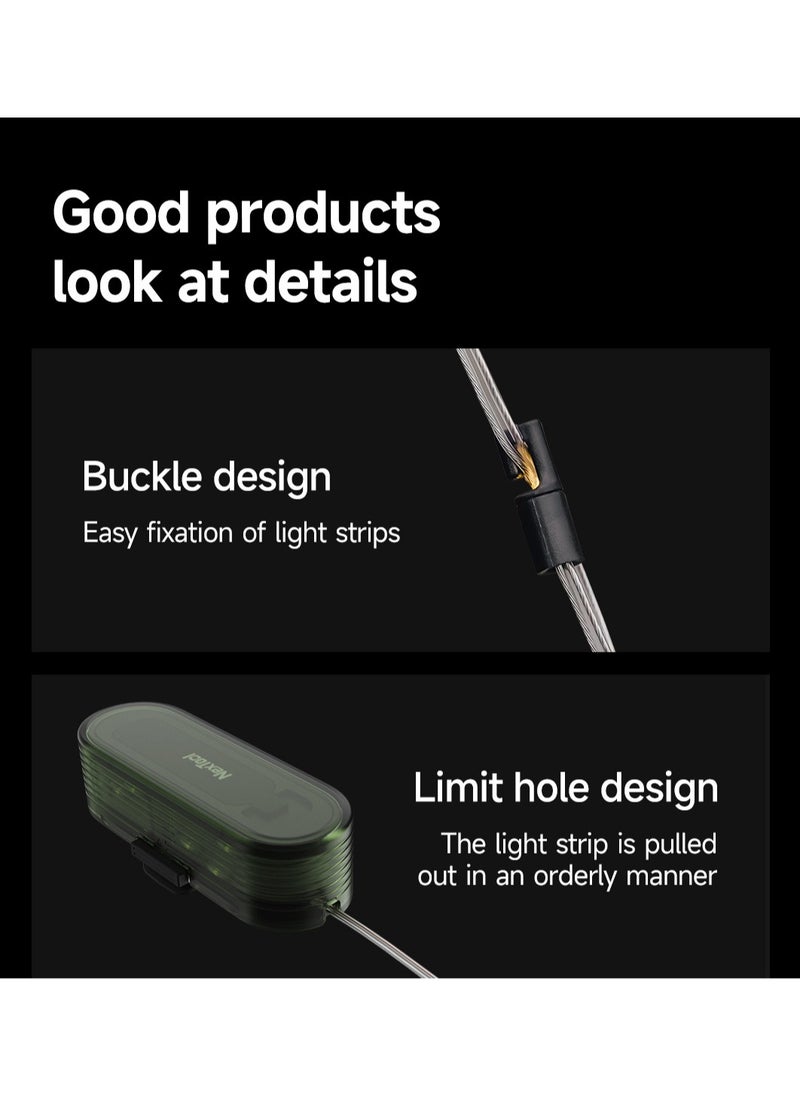 Generic - Multi-Camping Light - Retractable String Lights with IP67 Warning Mode, Compact Reel Design for Tents/Hiking/Cycling (Portable Ambiance  Safety LED System) - Image 1